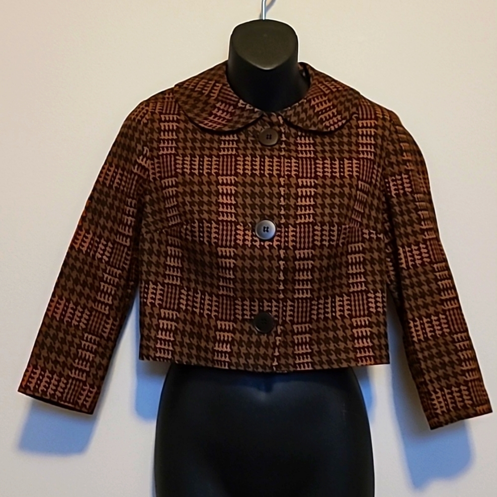 Vintage Houndstooth Blazer Dress Topper